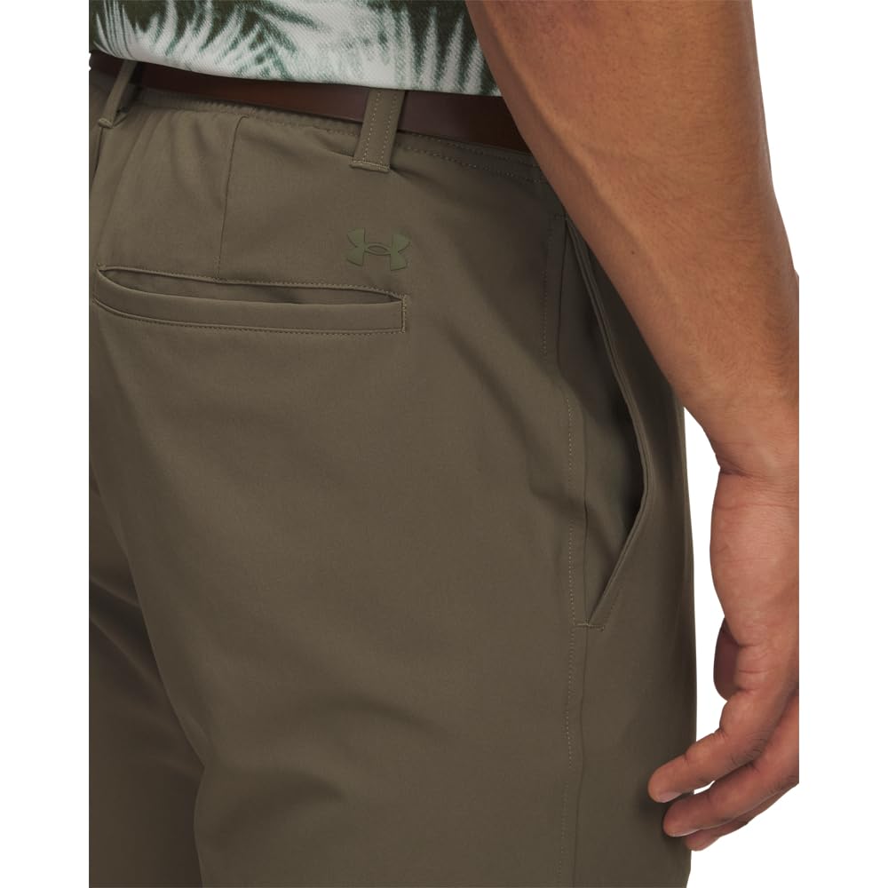 Under Armour men's golf pants Marine OD Green side view for versatile movement