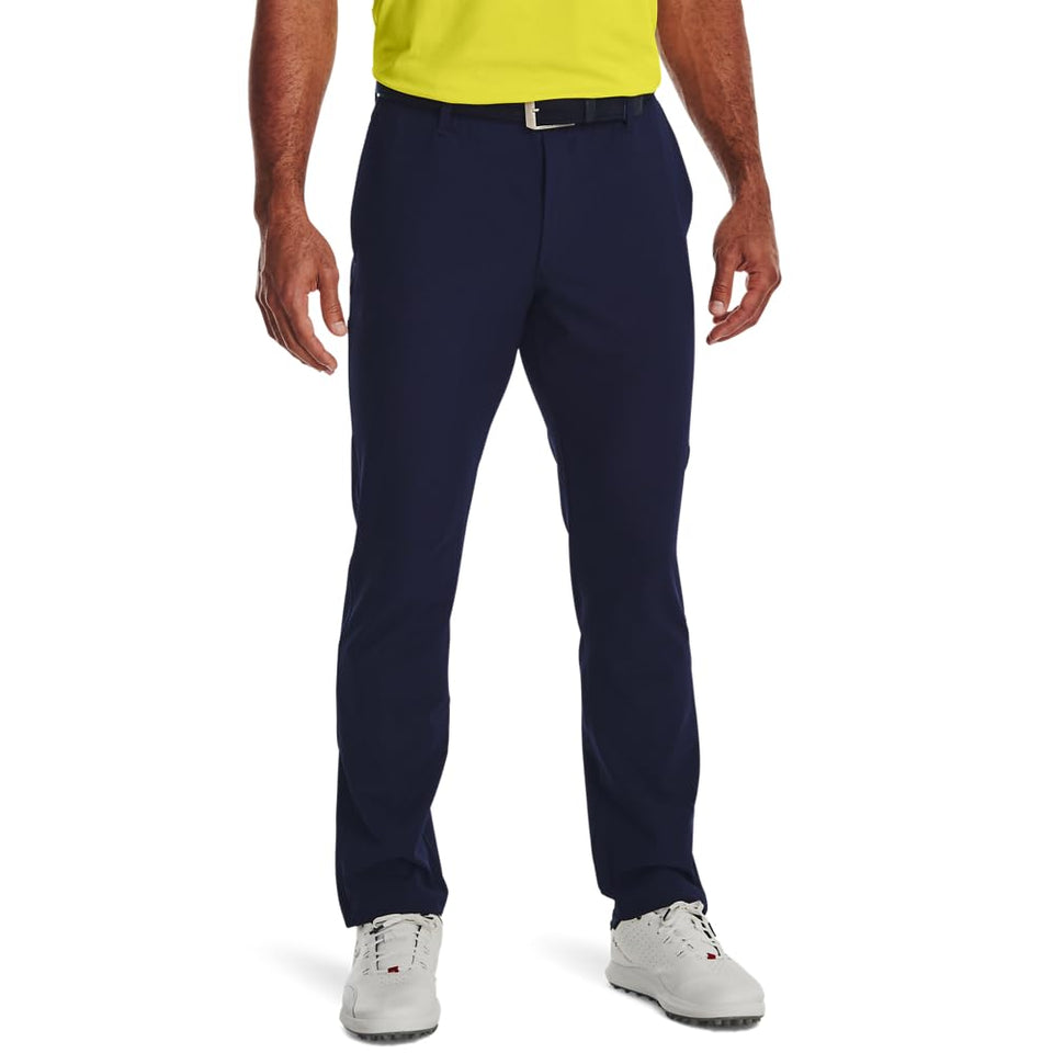 Under Armour Men's Golf Pants Midnight Navy front view for a sleek all-day fit