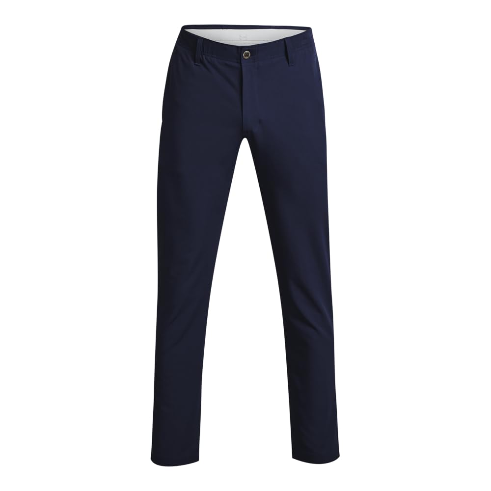 Under Armour men's golf tapered pants midnight navy side view for swing mobility