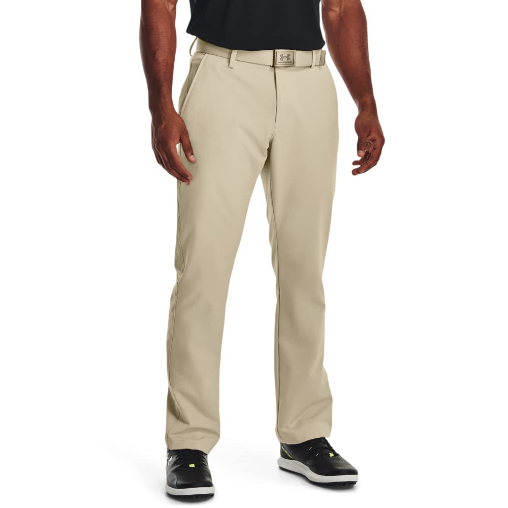 Under Armour Mens Matchplay Pants demonstrate 4-way stretch for unrestricted motion in training.