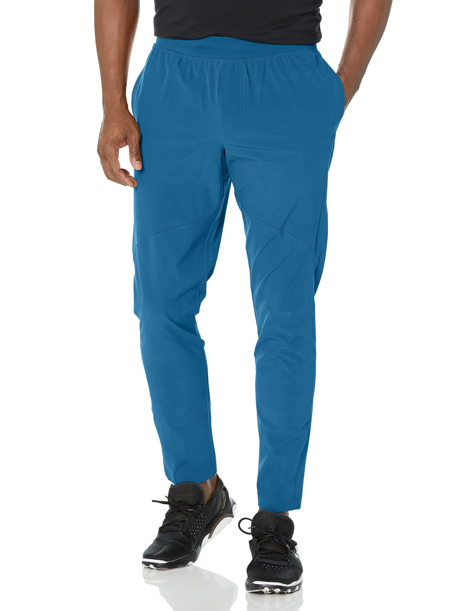 Under Armour Stretch Woven Pants front view with tapered fit and mobility