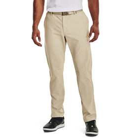 Under Armour Iso-Chill pants front view in khaki base showing breathable, heat-diffusing comfort.