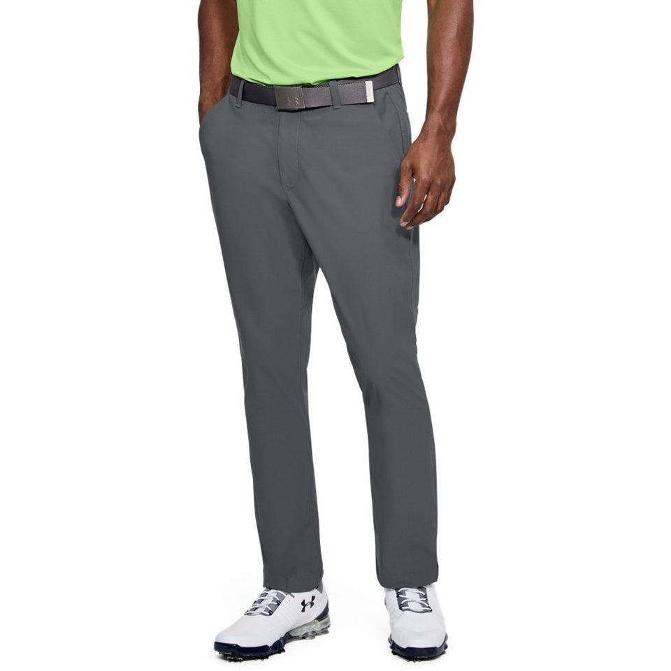 Under Armour UA Vanish 32/32 Rhino Gray front view with secure pockets for workouts.