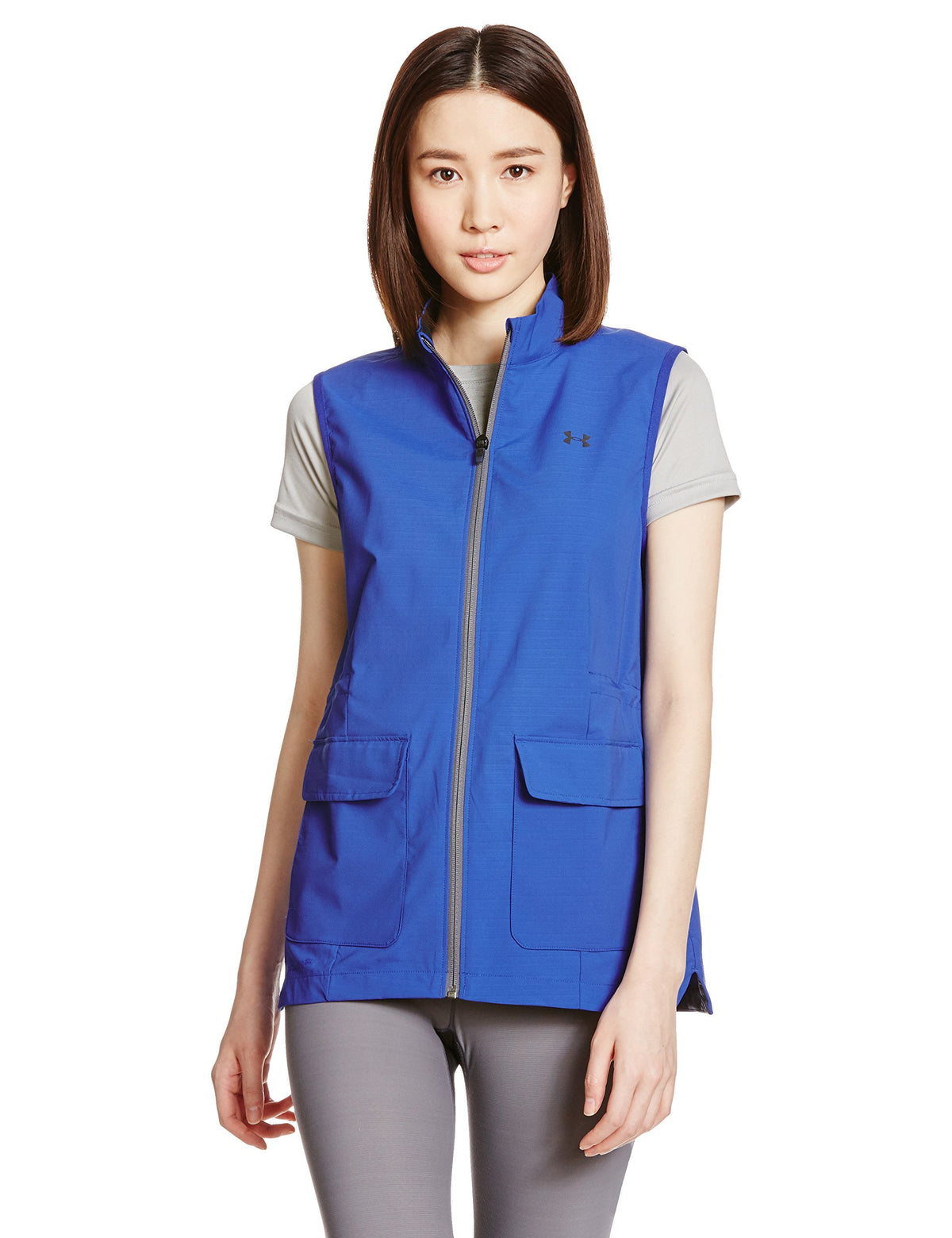 Under Armour UA Windbreaker SM Royal front zip for wind protection and easy layering.