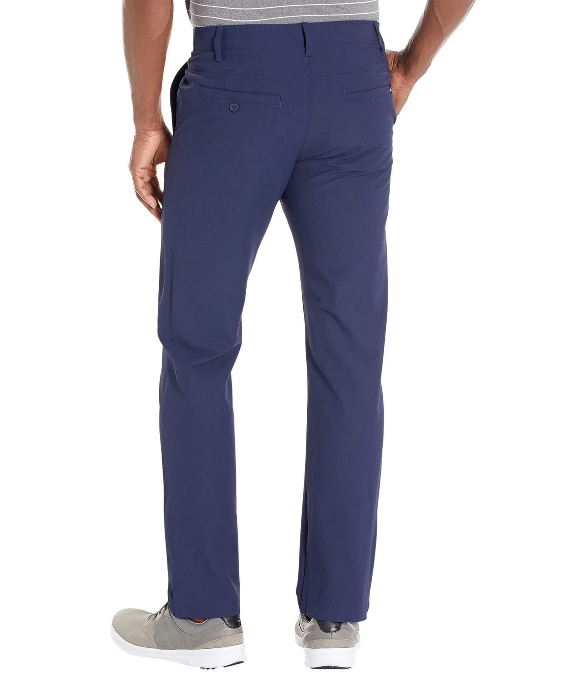 Under Armour Vanish Showdown pants barley pitch gray side view, stretch comfort and durability