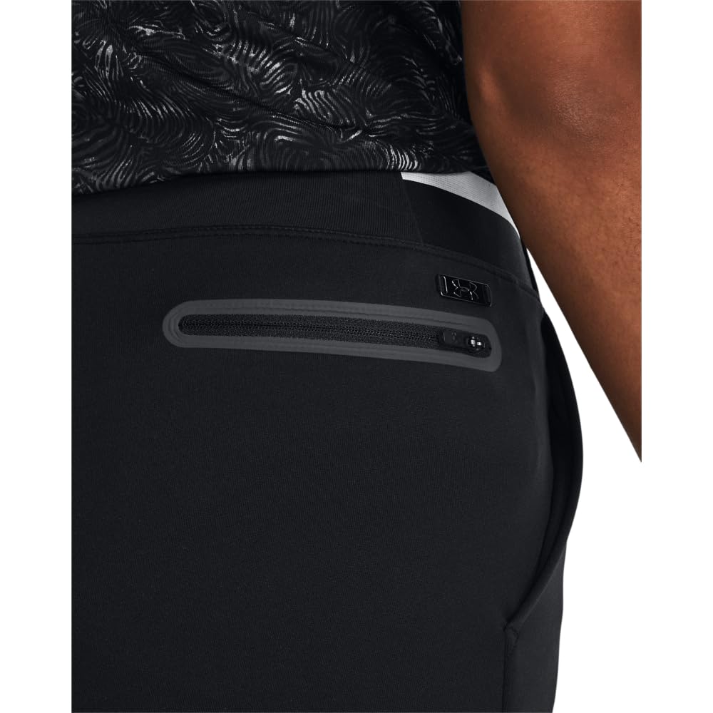 Close-up of Under Armour Links Pull-On Pant fabric showing stretch and wicking properties.
