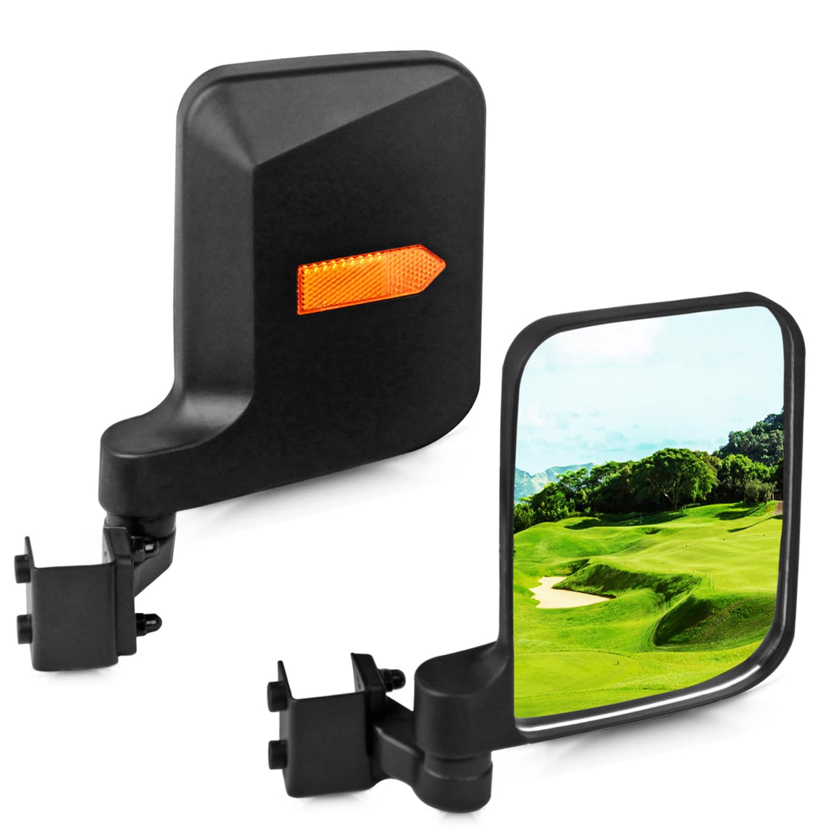 UNIGT golf cart side mirror universal mount for easy, no-drill installation.