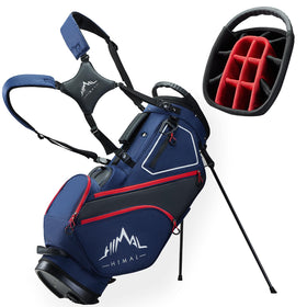 uniHimal 14-way dividers golf bag navy top view shows organized clubs for quick access