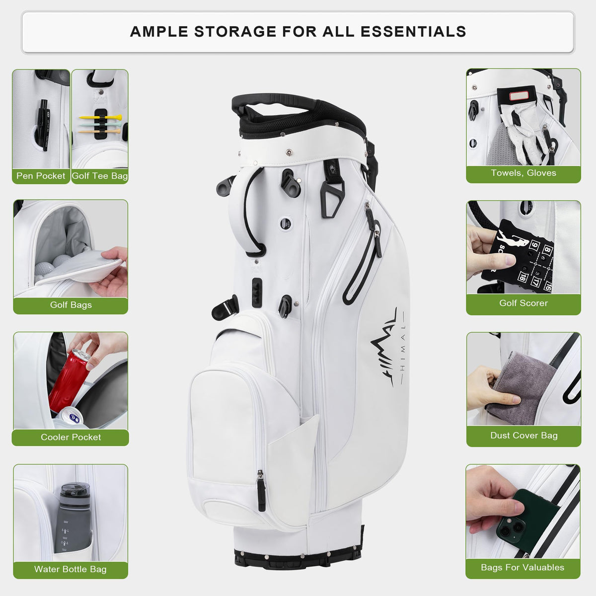 uniHimal eight-pocket design organizes gear, towels, and accessories