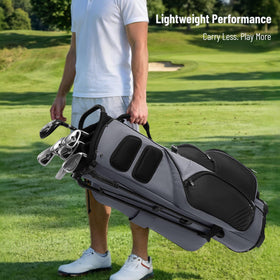 uniHimal 8-Way Stand Bag full-length dividers protect clubs and prevent tangles.