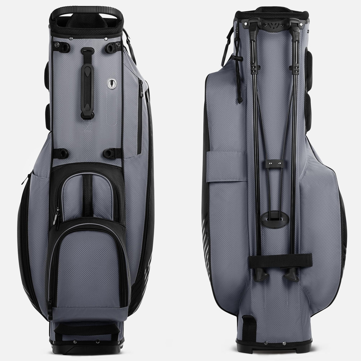 uniHimal 8-Way Stand Bag umbrella holder and towel ring simplify gear management.