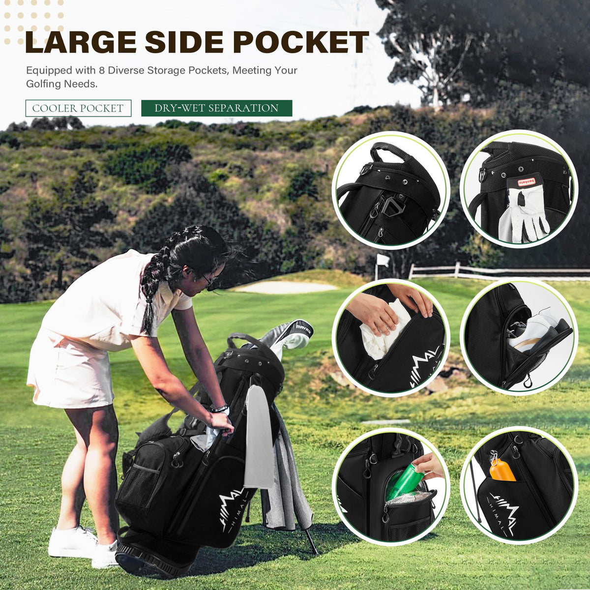 uniHimal cooler pocket keeps beverages at the right temperature on course
