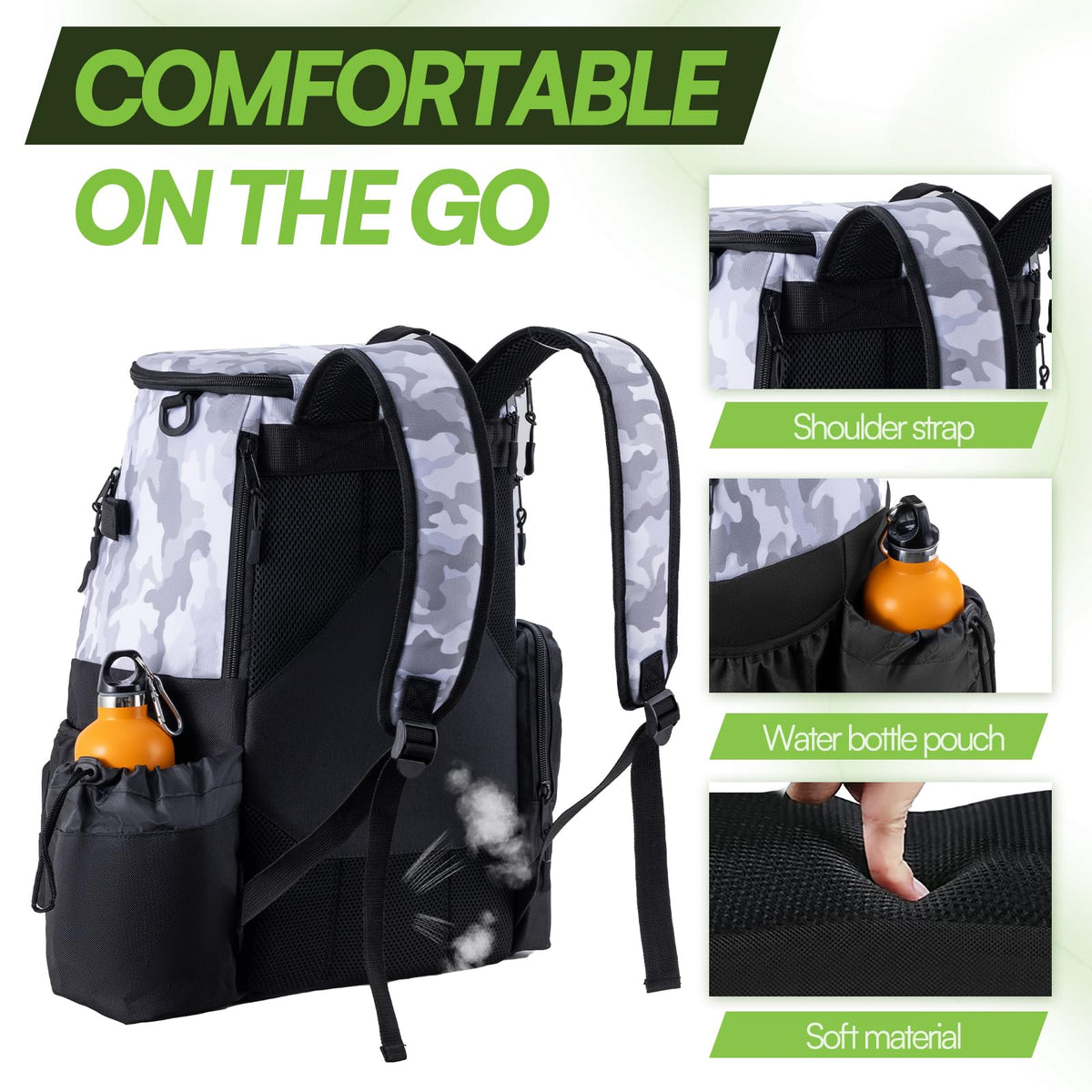 uniHimal ergonomic padded shoulder straps for comfortable all-day wear