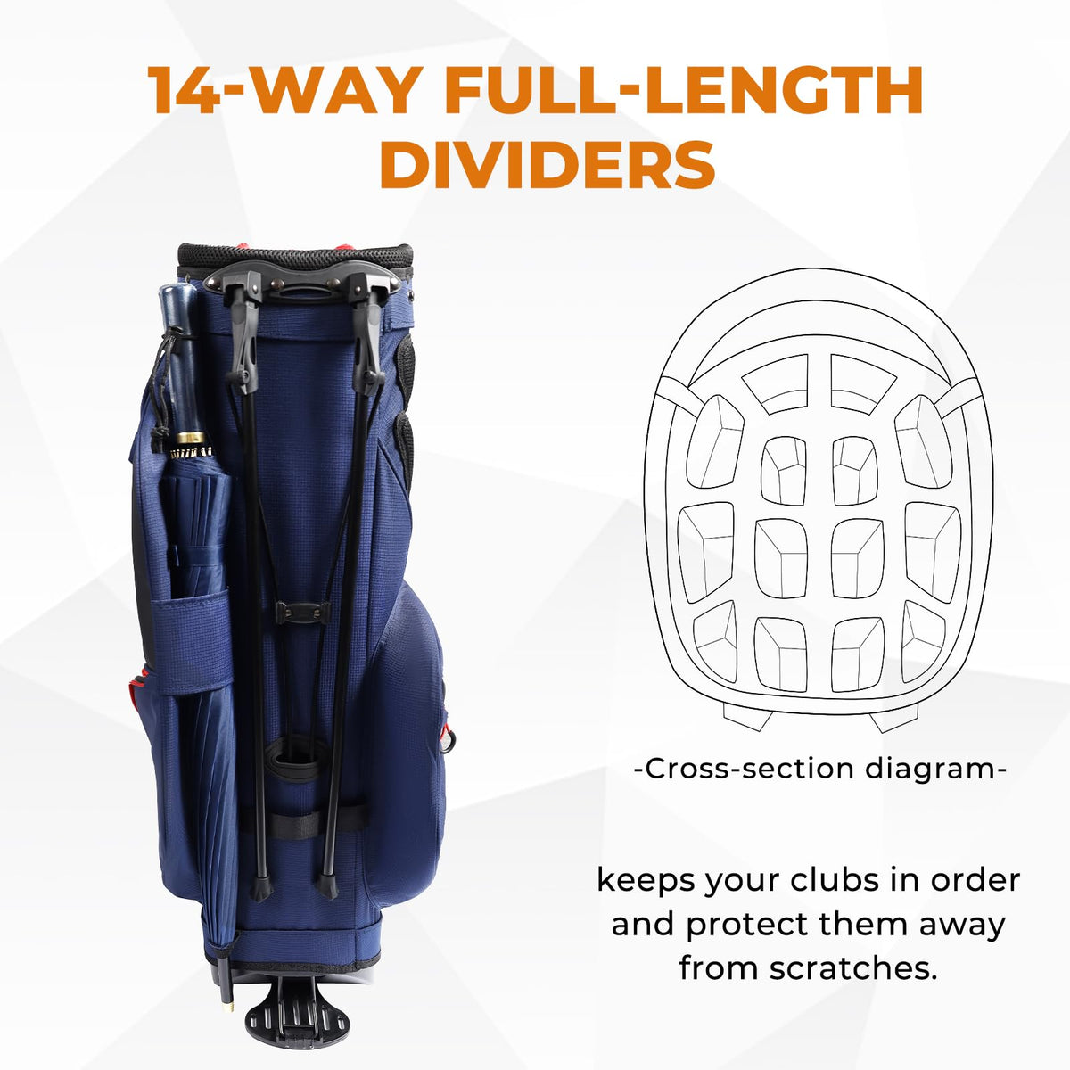 uniHimal rain cover hood protects clubs in sudden showers on the course