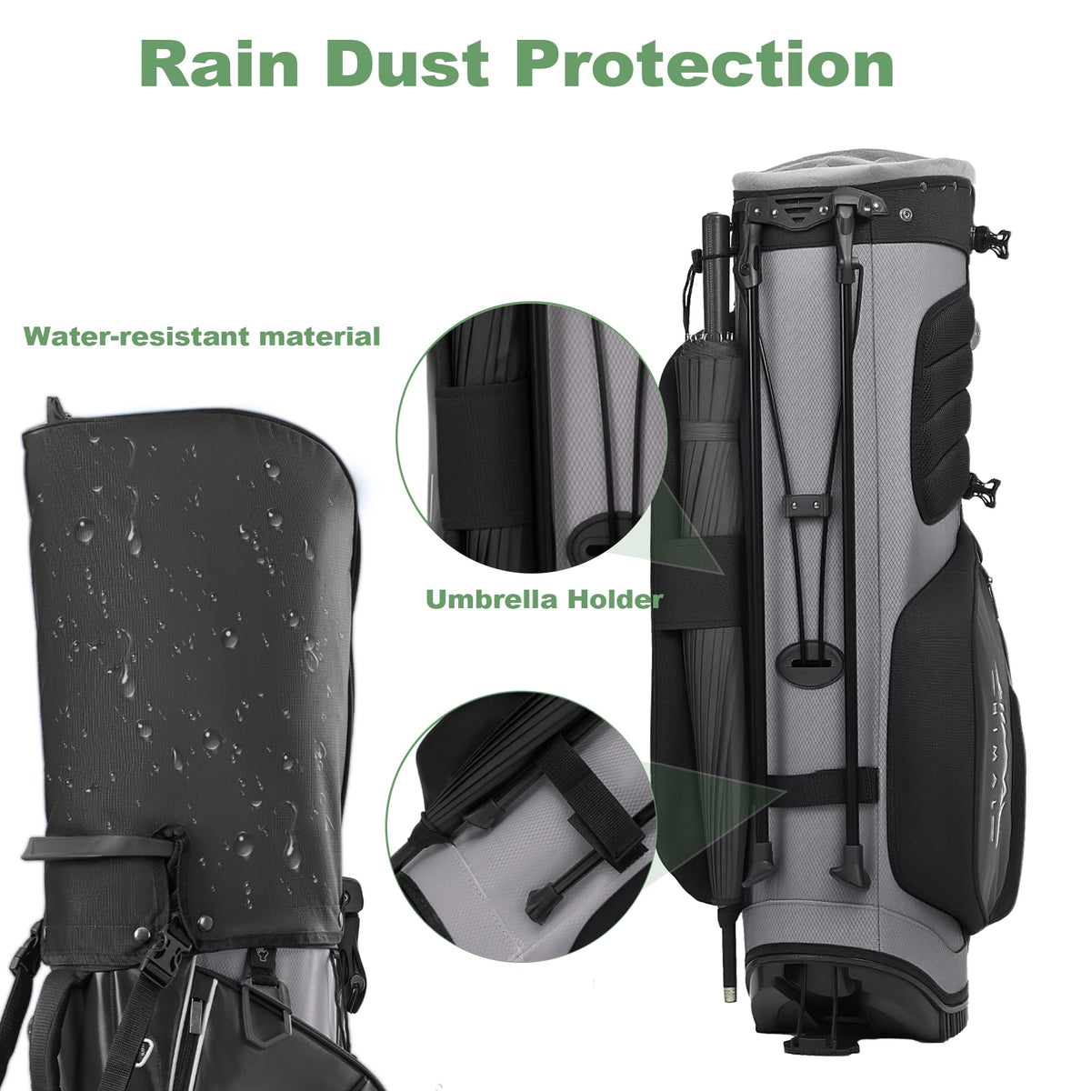 unihimal golf bag magnetic pocket secures valuables on the course