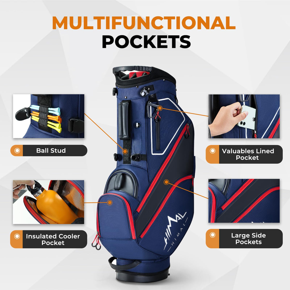 uniHimal padded double straps provide comfortable carrying during long rounds