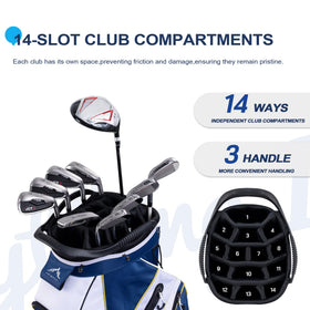 uniHimal golf bag with rain cover protecting gear in wet conditions.