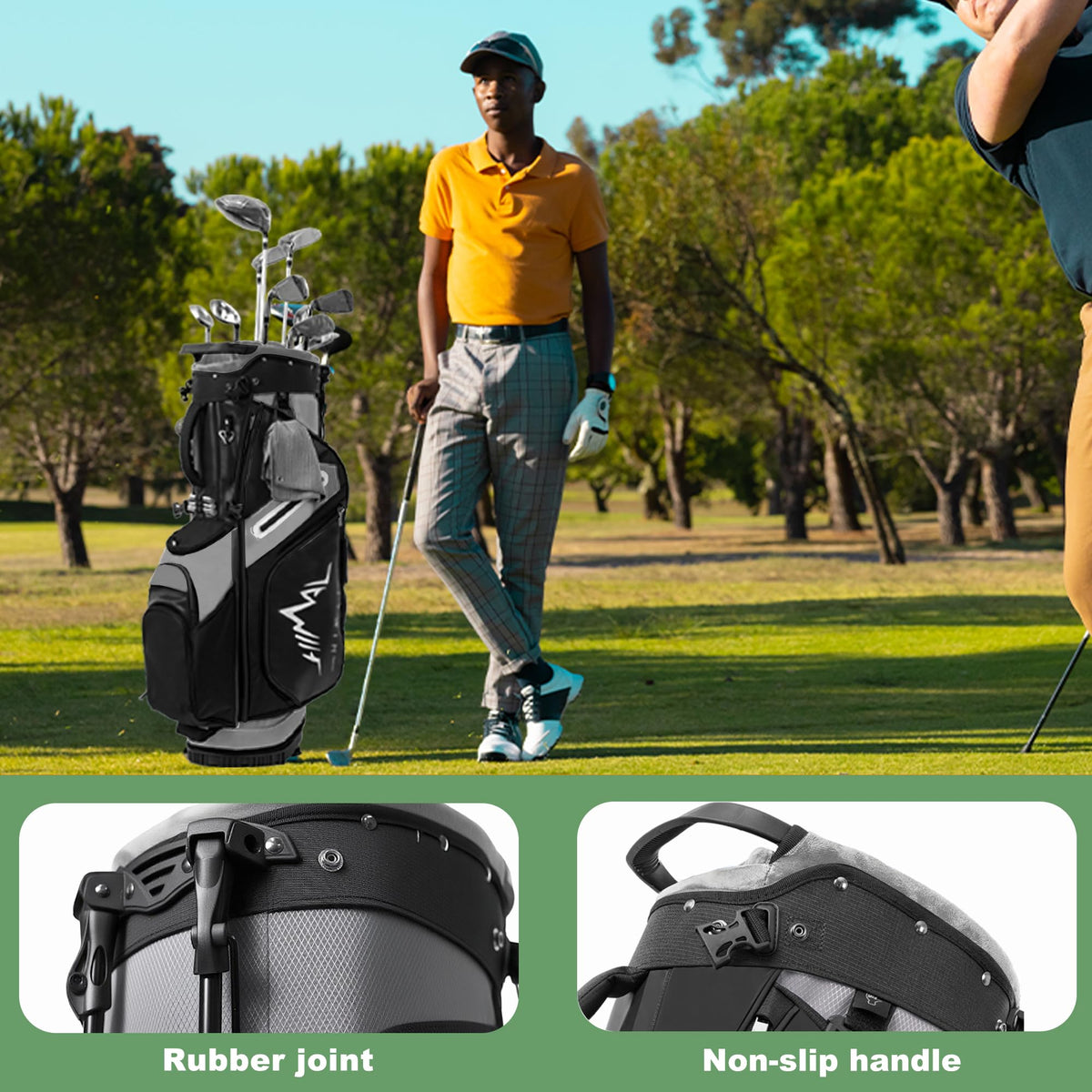 unihimal golf bag towel ring and tee webbing for quick access