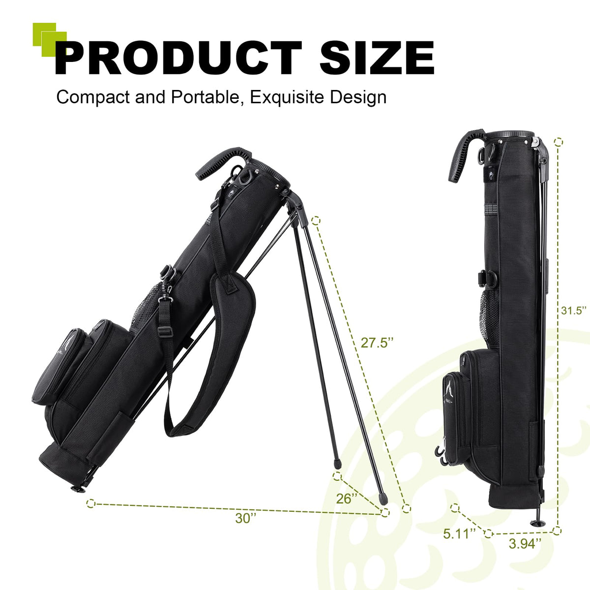 uniHimal Golf Lightweight Stand Bag back view highlights organized interior space
