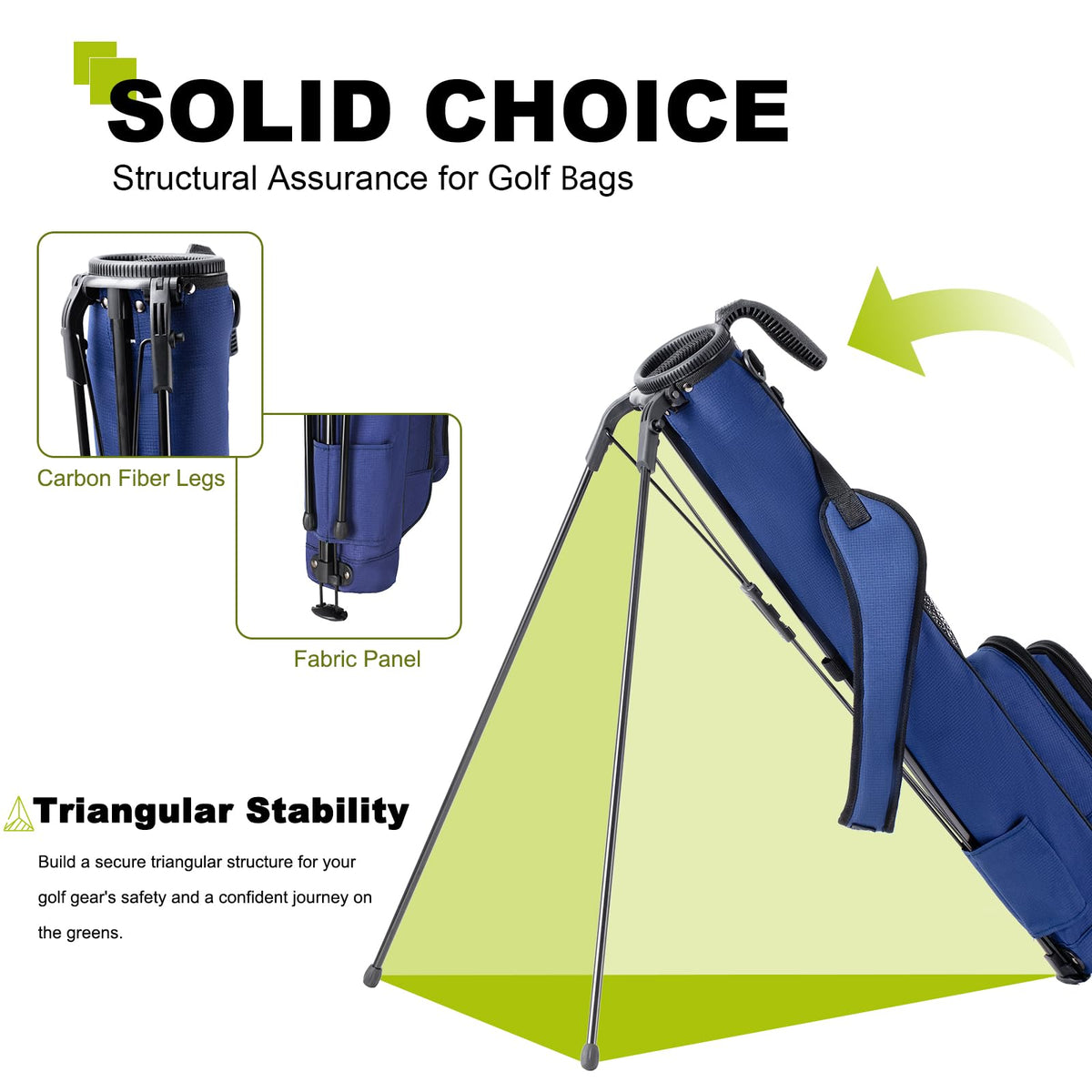 uniHimal Golf Lightweight Stand Carry Bag grab-handle offers easy one-handed transport between holes.