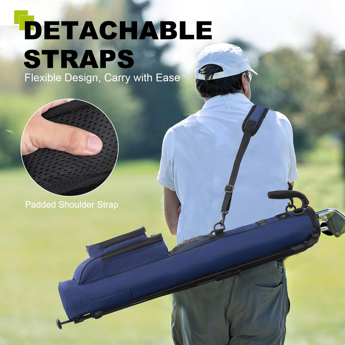 uniHimal Golf Lightweight Stand Carry Bag 2-way-divider keeps clubs organized and protected.