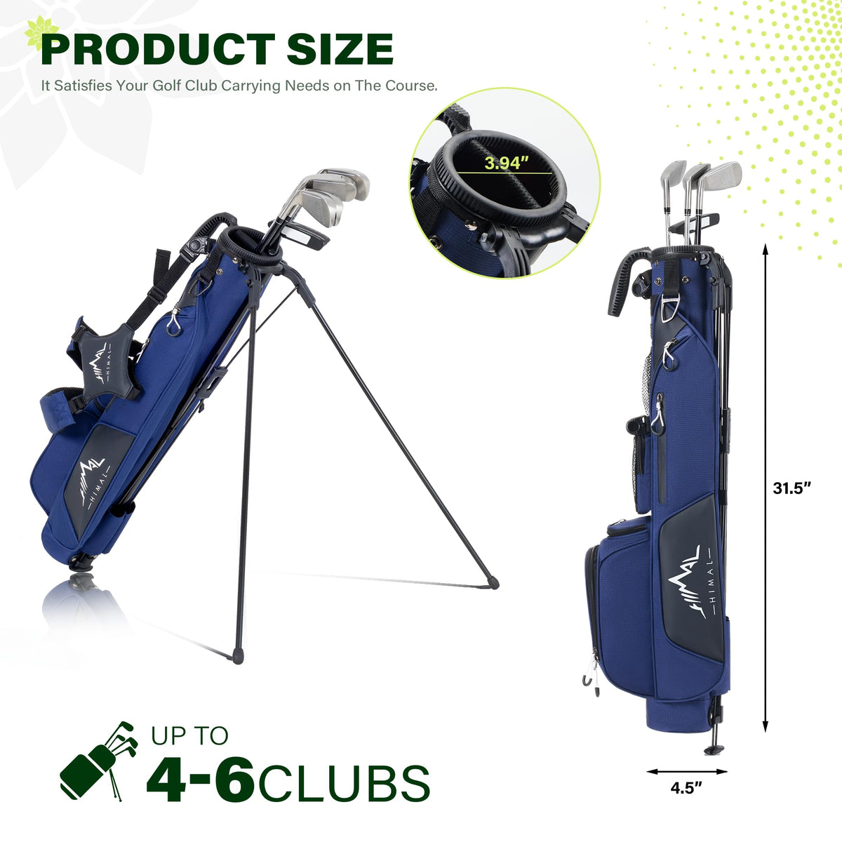 uniHimal Golf Par 3 bag side view highlights lightweight design for effortless carrying
