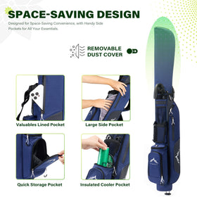 uniHimal Golf Par 3 bag with stand deployed ready for quick range setup