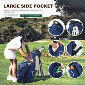 UniHimal blue bag shows padded double straps for comfortable carry.