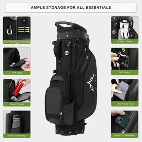 UniHimal 8-pocket storage keeps gear tidy and within reach on course