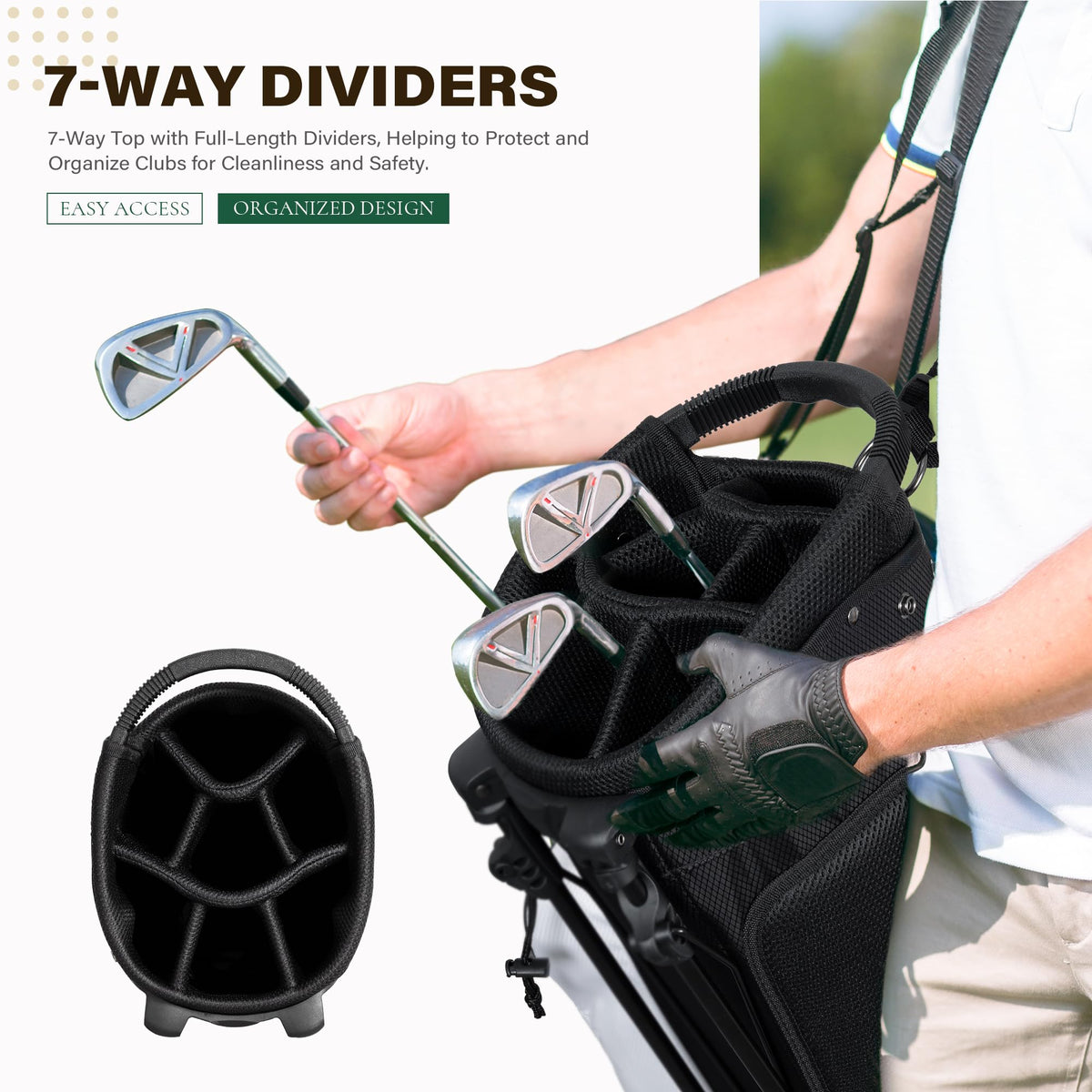 uniHimal lightweight golf stand bag reduces fatigue on long rounds