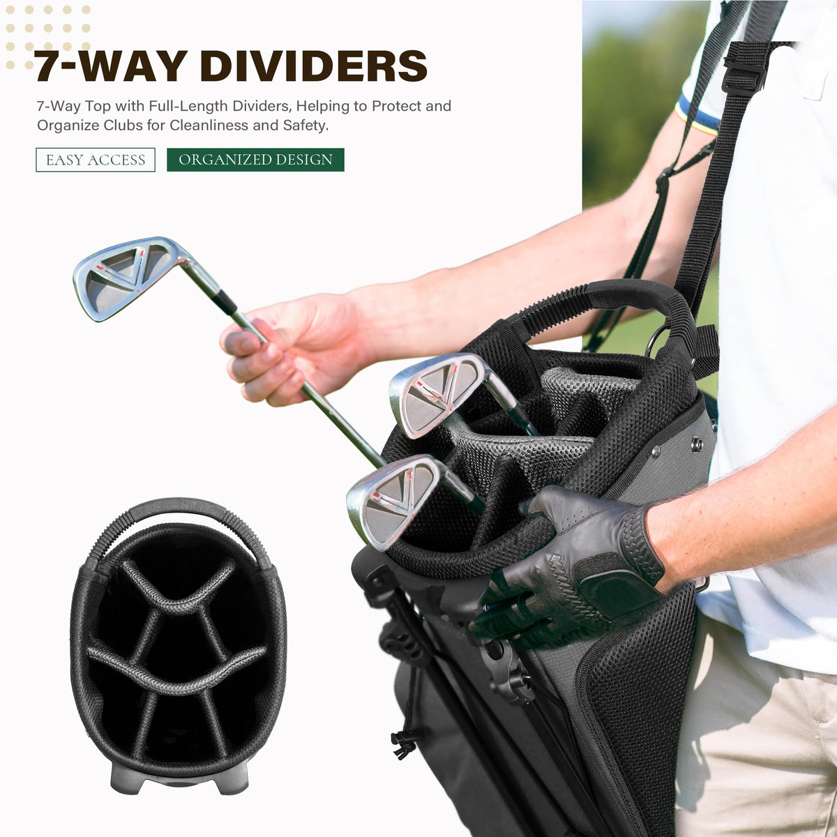 uniHimal lightweight stand bag with dual straps for comfortable carrying.