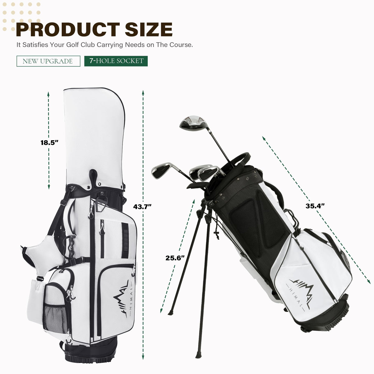 uniHimal stand bag with multiple pockets for easy storage