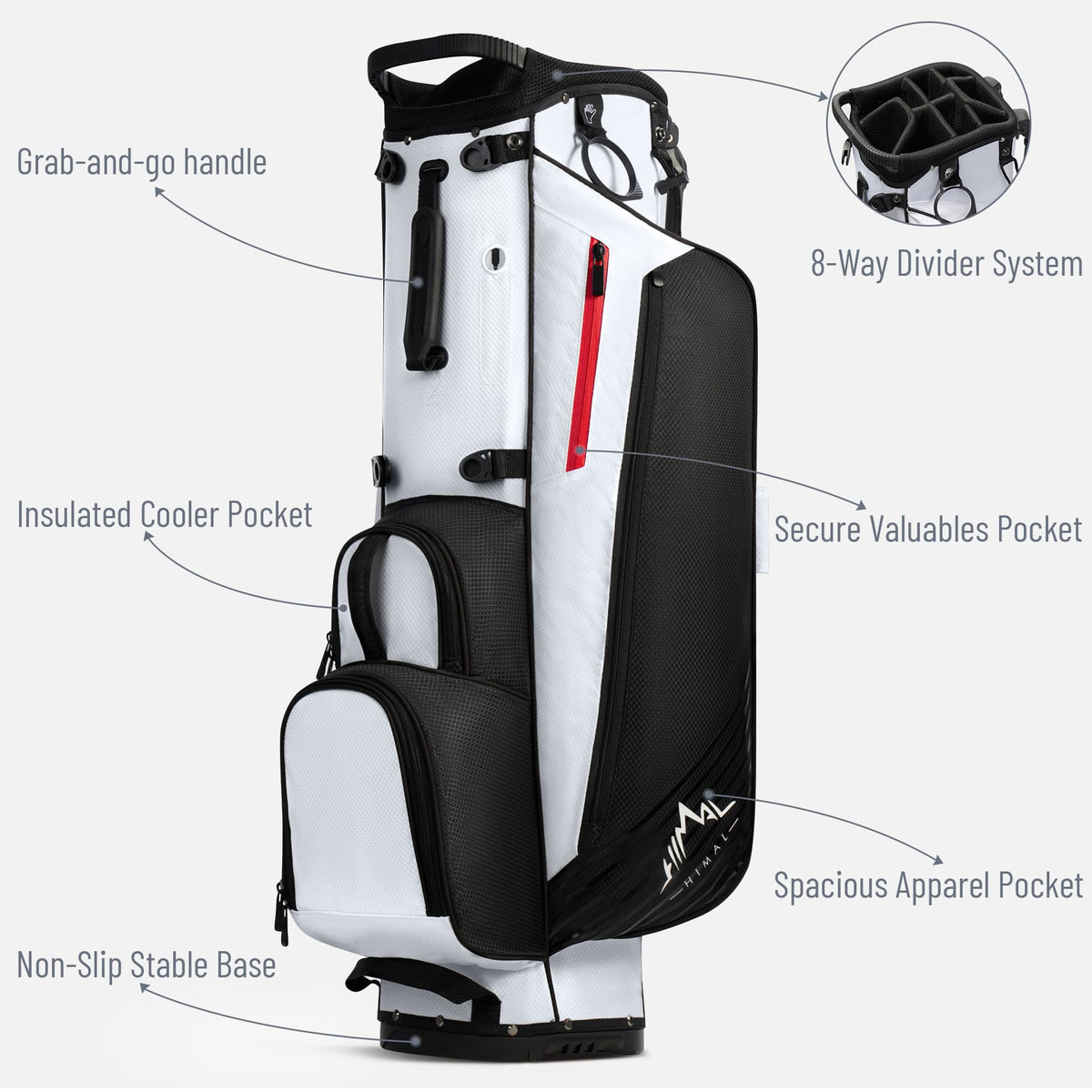 uniHimal lightweight dual-strap system reduces shoulder fatigue during rounds