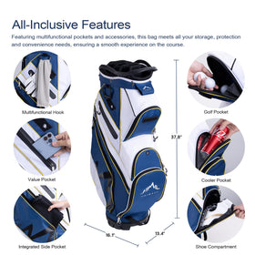 uniHimal lightweight, durable golf bag for effortless transport on the cart.