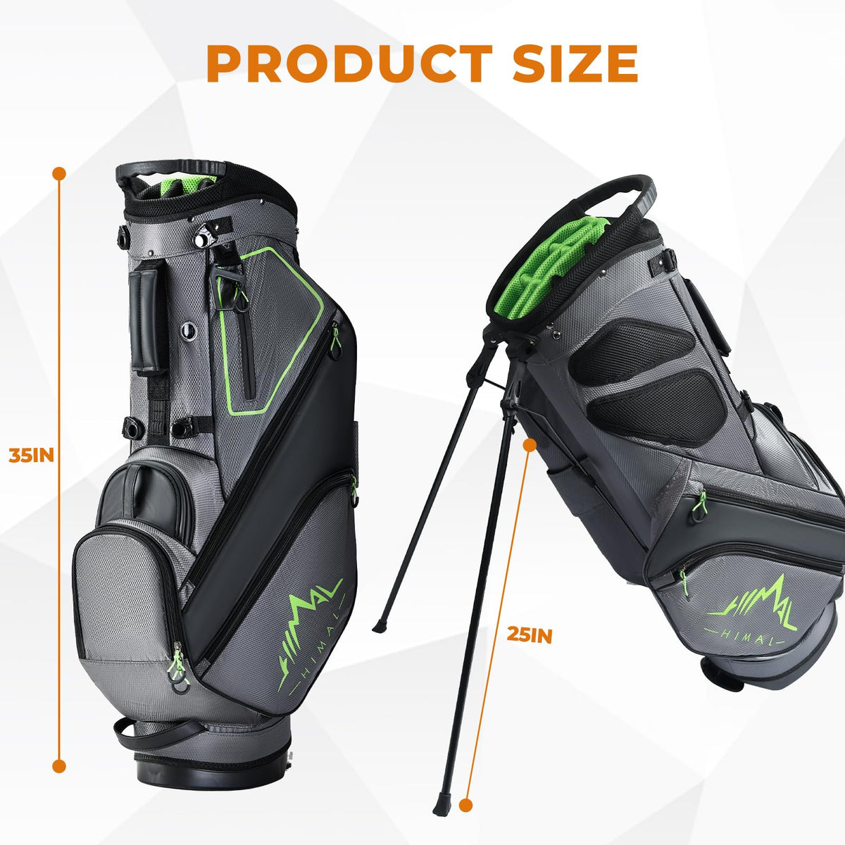 uniHimal lightweight golf bag grey with side pockets for ample storage on the course