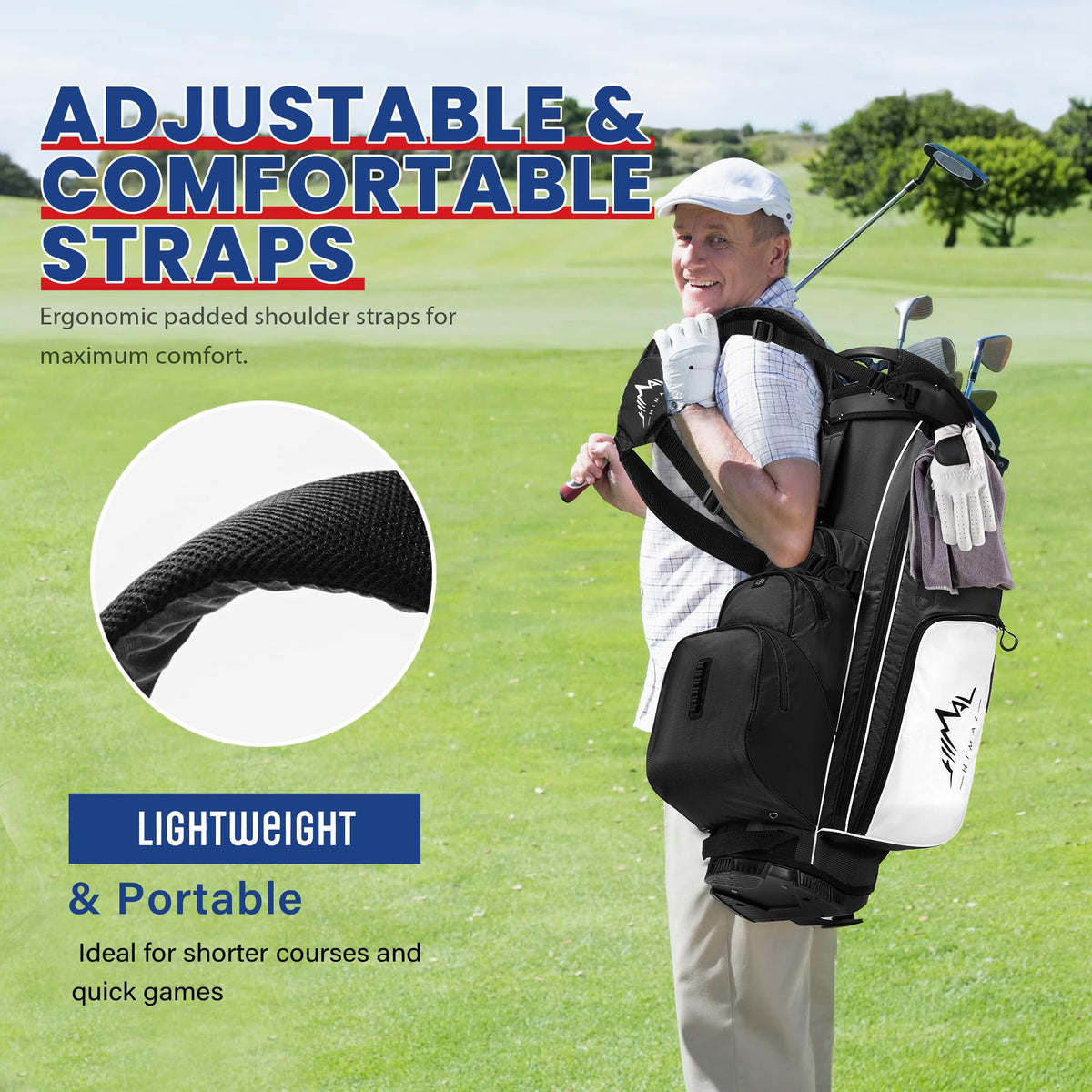 UNIHIMAL sturdy base and stand keep the bag upright on uneven turf