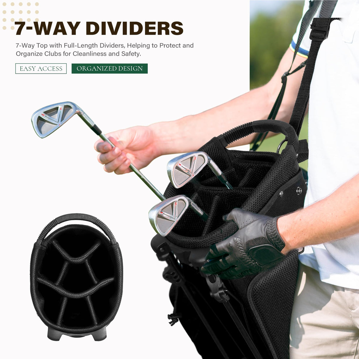 uniHimal lightweight stand bag fabric for comfortable carry on course