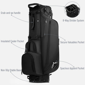 UNIHIMAL lightweight walking golf bag with dual-strap system reduces shoulder fatigue.