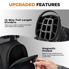 uniHimal multi-pocket design keeps essentials secure and accessible on the course
