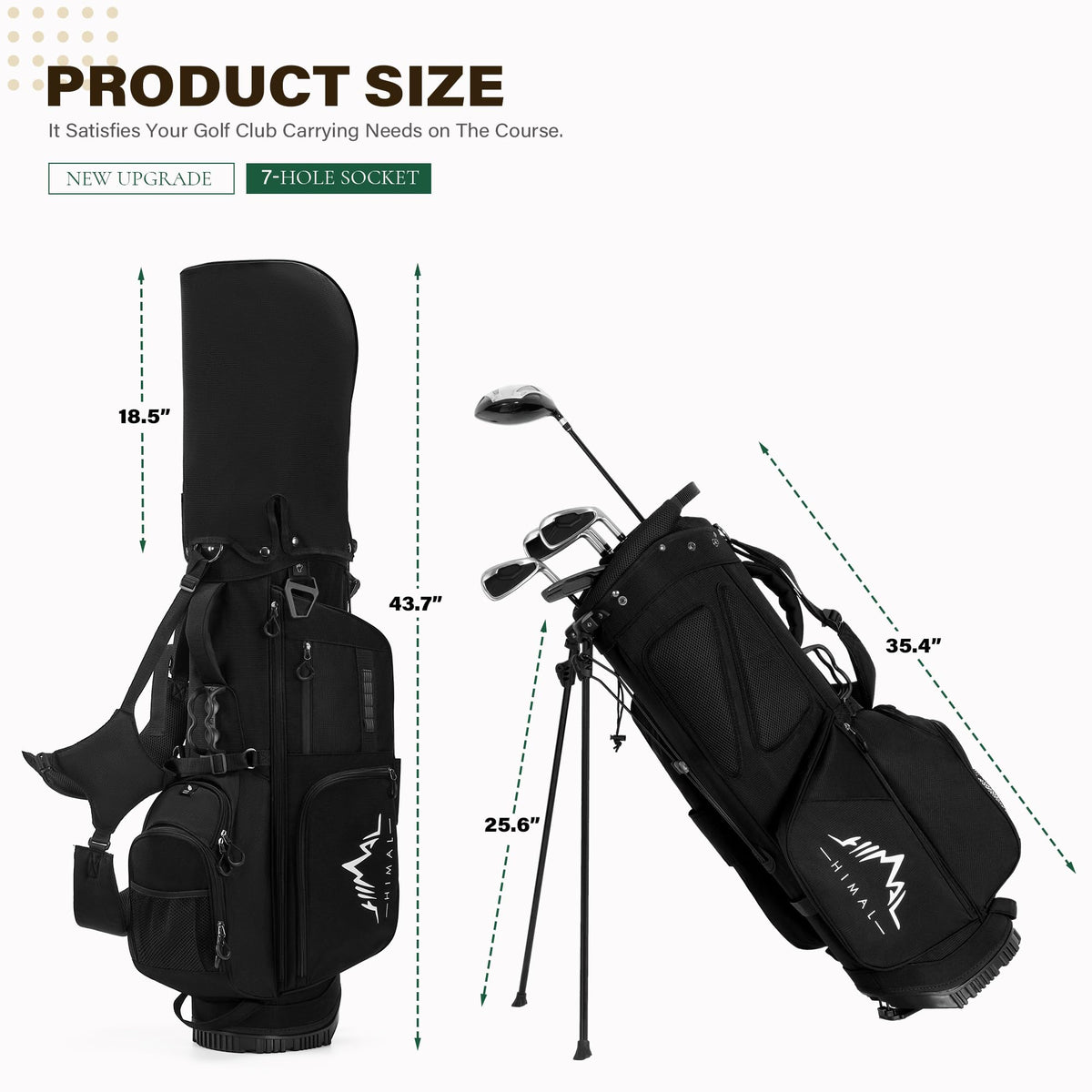 uniHimal golf bag with multiple pockets to store gear and essentials