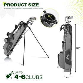 UNIHIMAL Par 3 bag grey front view highlights lightweight portability