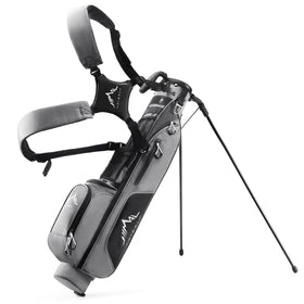UNIHIMAL Par 3 golf bag grey side view for easy transport and storage
