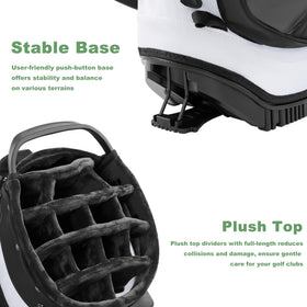 UniHimal plush-lined-top protects clubs and reduces friction during loading.