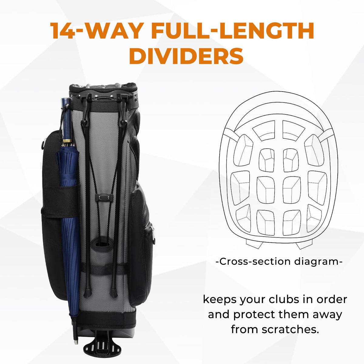 uniHimal rain cover hood protects clubs in wet weather