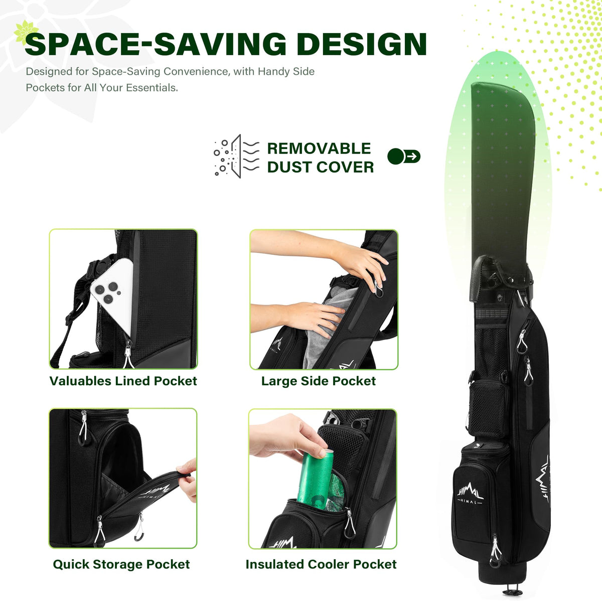 uniHimal lightweight golf bag with speed handle for on-the-go carry.