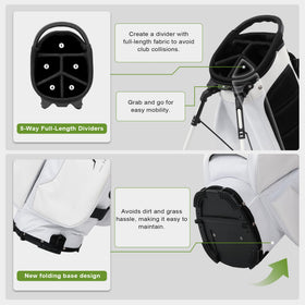 uniHimal semi-concealed stand bag with folding base offers stable support