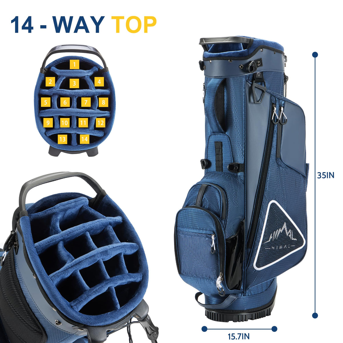 uniHimal stable stand bag with retractable legs for easy on-course setup.