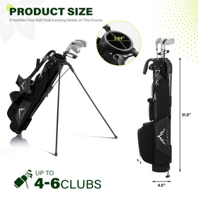 uniHimal par-3 bag with stand for easy pickup and transport.