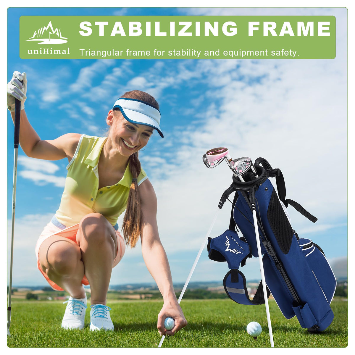 uniHimal Sunday Golf Bag quick-grab handle for fast transitions