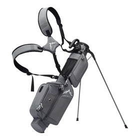 uniHimal Sunday golf bag with stand demonstrates easy hands-free setup on the course.